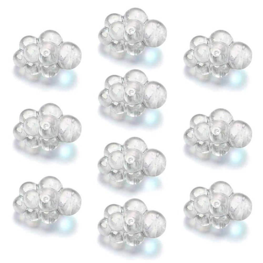 

10pcs 33x22mm Color Plated Acrylic Beads Hole: 2.2mm Clear Cloud Beads for DIY Crafts