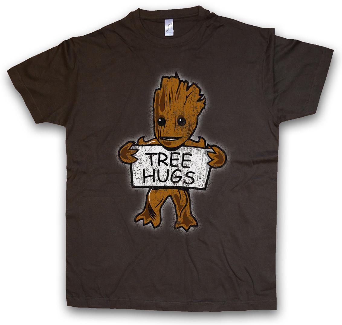 TREE HUGS T-SHIRT Guardians Fun Movie Comic Groot Baby Tree Root of the Galaxy XXXL