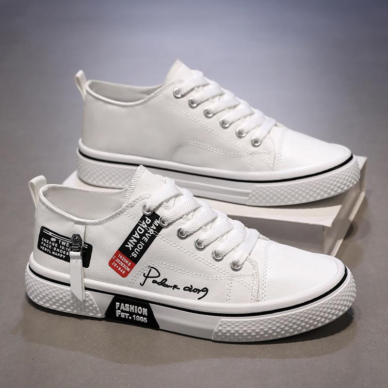 Large size canvas shoes men's 2025 new breathable fashion versatile board shoes men's low-top flat-bottom sports and leisure trendy shoes