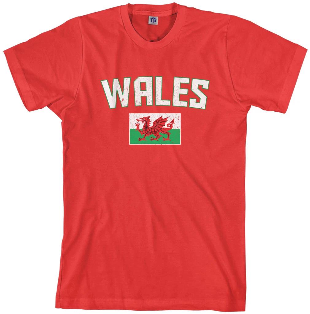 Threadrock Men s Wales Flag T shirt United Kingdom Welsh Soccer S