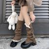 Moodboard Stacked Leg Warmers for Women, Y2K Spice Girl Style, JK Calf Socks, Autumn Winter Brown Leg Warmers