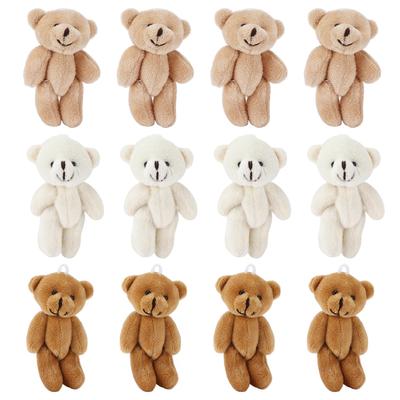 12 Pièces Mini Ours en Peluche Confortables Doux Mignons Mini Oursons en Peluche pour Décorations de Mariage Anniversaire