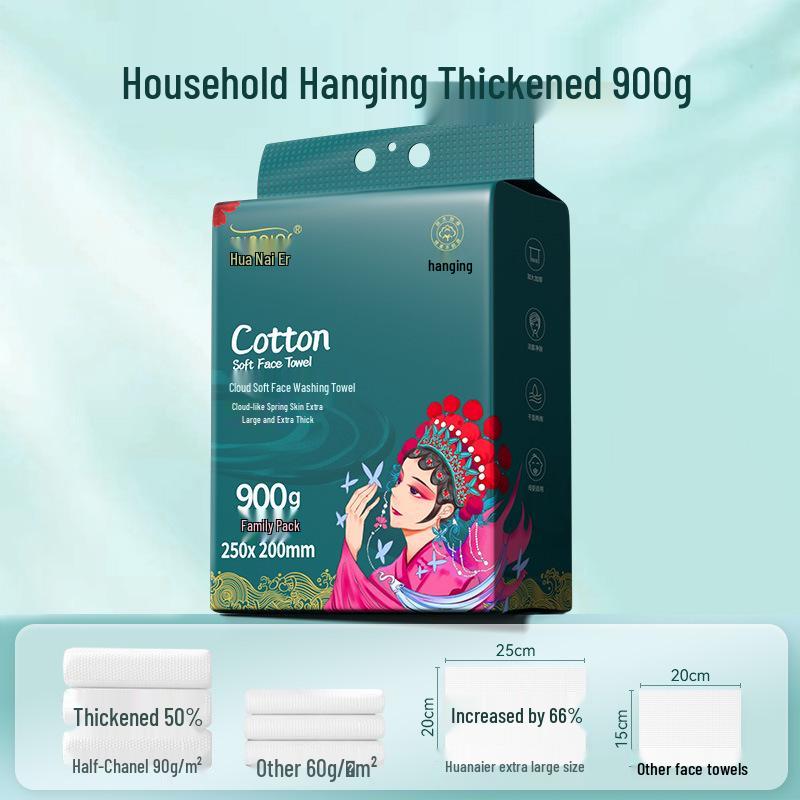 

900G Disposable Facial Cleansing Towels - Cotton Soft, Hanging Type, Safe for Mother & Baby, Free Shipping 25*20 cm