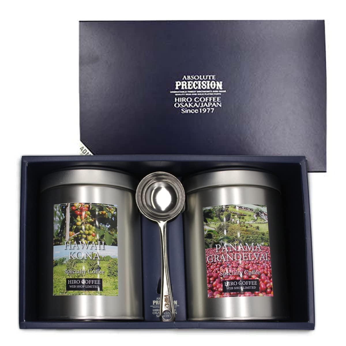 

Coffee gift Typica variety Kona 280g x 2 types set with measuring spoon Gift coffee powder coffee beans coffee beans [Hiro Coffee] Panama/Hawaii [as