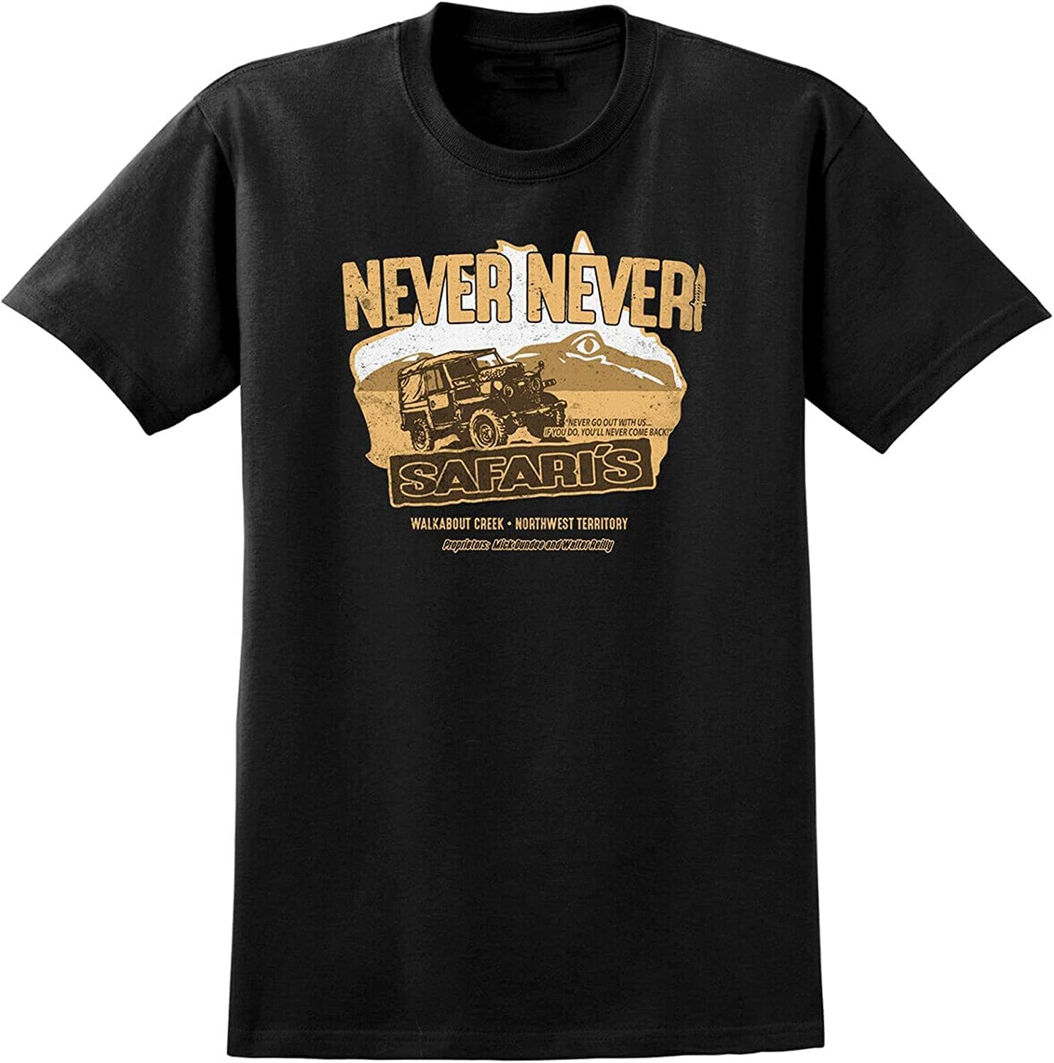 Crocodile Dundee Inspired Never Never Safari s T-Shirt - Retro 80s Film Movie Men Black XXL чёрный