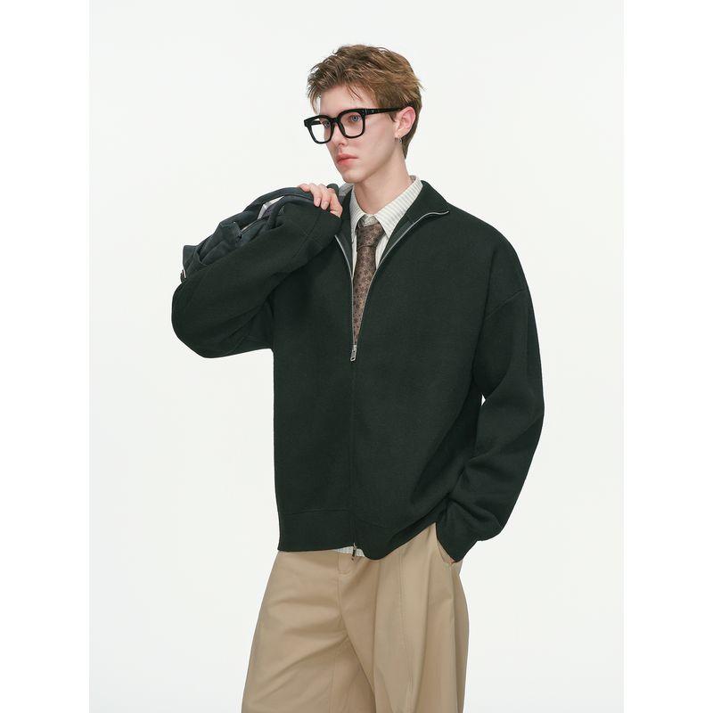 Dream Made American-Style Cleanfit Cardigan Sweater for Men, Autumn and Winter Thickened Inner Knitwear Jacket