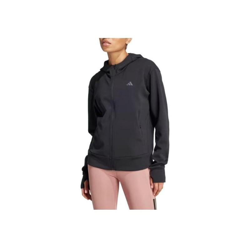 adidas Designed 4 Training Full-Zip Hooded Sweatshirt Black Women JP2654
