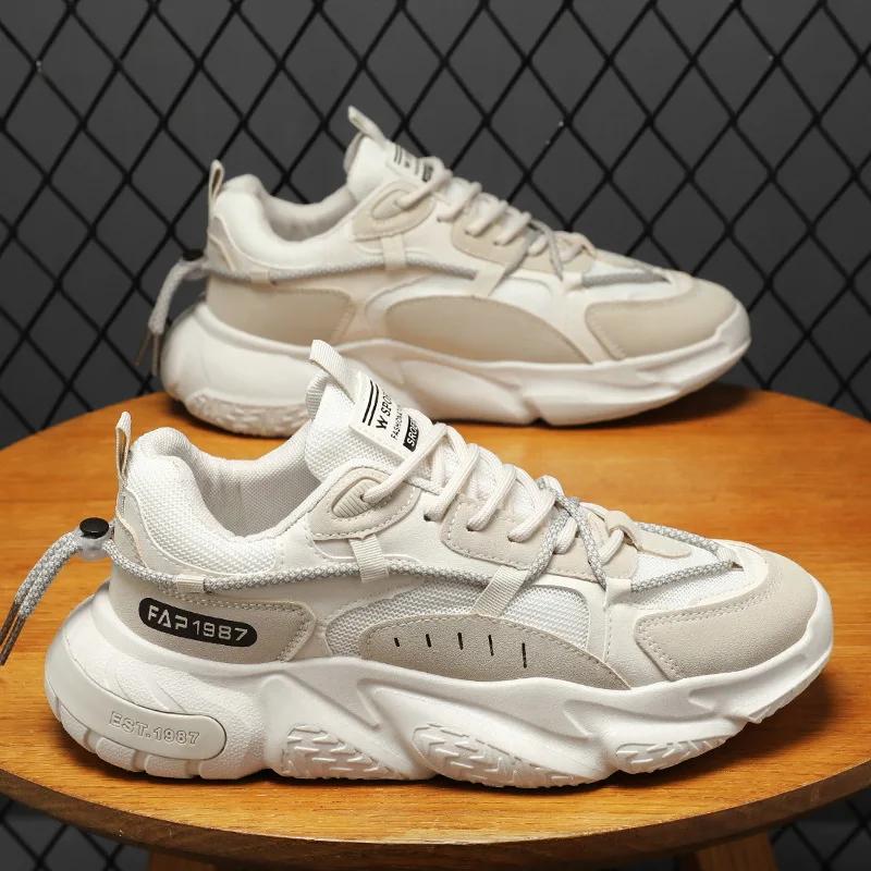 

Мужская обувь, дышащие классические мужские кроссовки для бега, уличная легкая удобная обувь с сеткой, прогулочная обувь без шнуровки, женская обувь для бега 44 бежевый