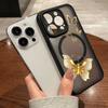 For iPhone 15 14 Pro Max 12 13 Pro 11 Colorful Butterfly Phone Case Magnetic For Magsafe Wireless Charging Acrylic Clear Cover