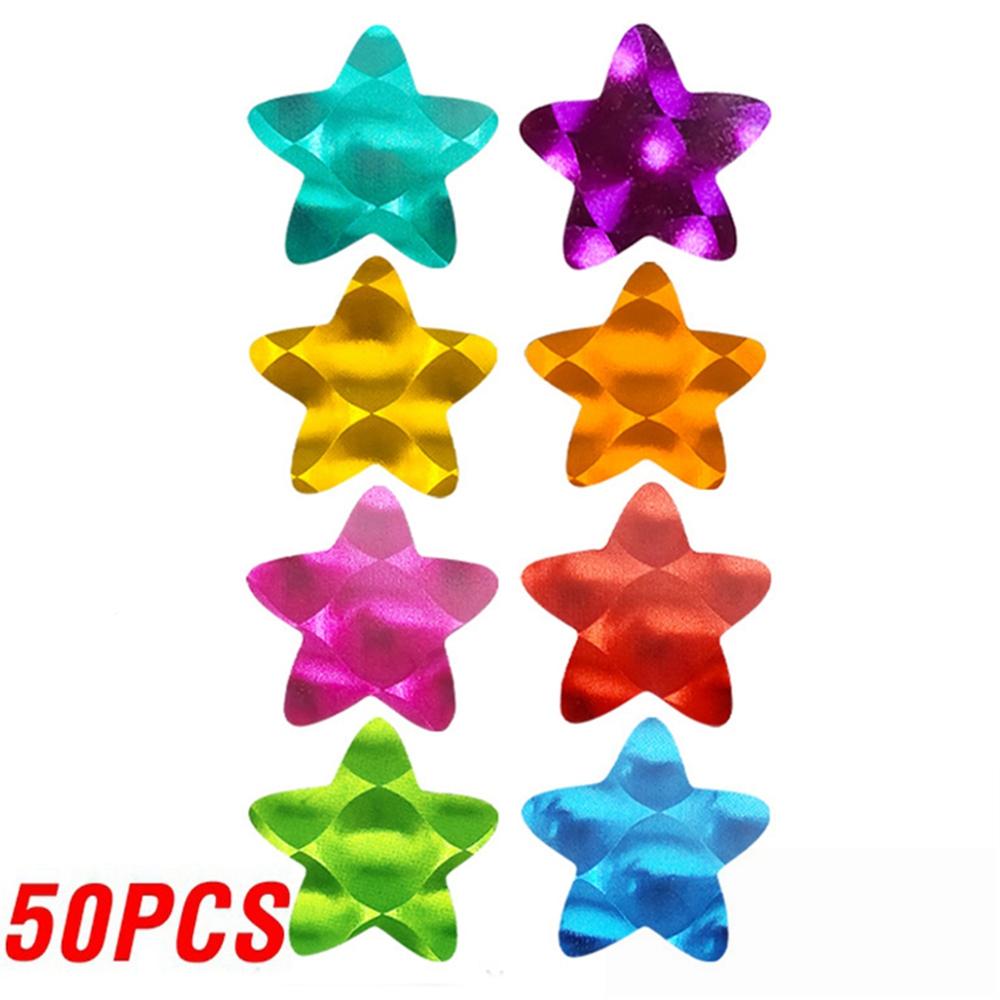 50-300Pcs High-Quality Colorful High-Quality Laser High-Quality Gold High-Quality Foil Self-Adhesive High-Quality Star High-Quality Stickers