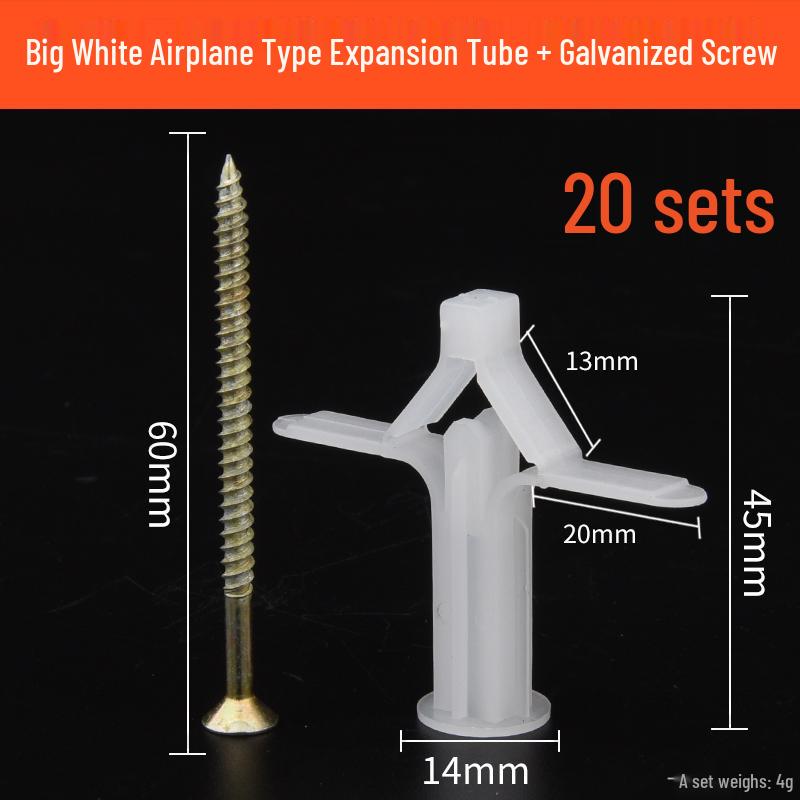 Gypsum Board Self-Tapping Expansion Screw and Plug Set