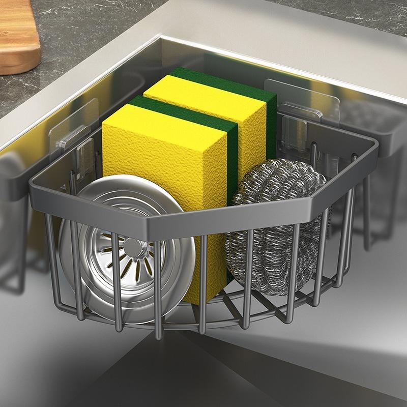 

Durable Space-Saving Kitchen Sink Organizer Triangle Drainer Basket Easy-to-Clean for Modern Kitchens, Sink Organizer Kitchen 1PC серый