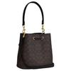 Coach Rowan 21 Logo Faux Leather Tote Shoulder Bag Small Women Bags Brown CBH07-IMXAQ