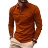 Spring/Autumn New Arrival Men's Long-Sleeved Polo Shirt Casual Collared Sports Polo Shirt Solid Colour Top