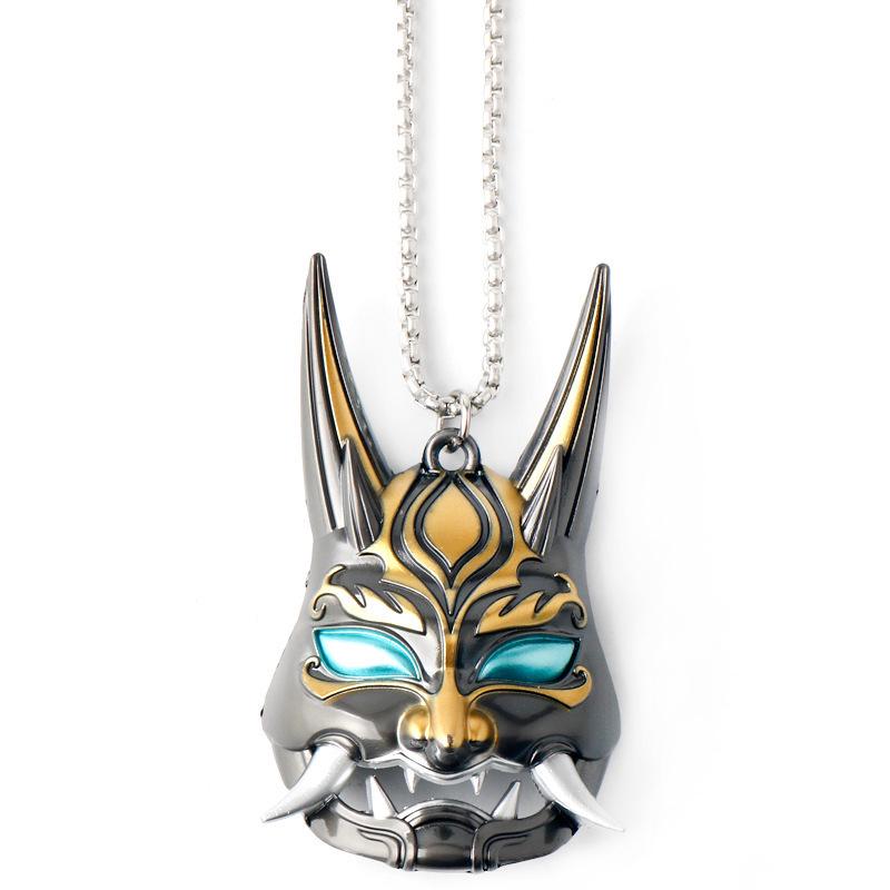 Genshin Impact Xiao & Tartaglia Mask Keychain, Venti & Hu Tao Pendant Necklace, Anime Accessories