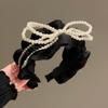 Exquisite Pearl Bow Pleated Headband: Trendy & Versatile Hair Accessory