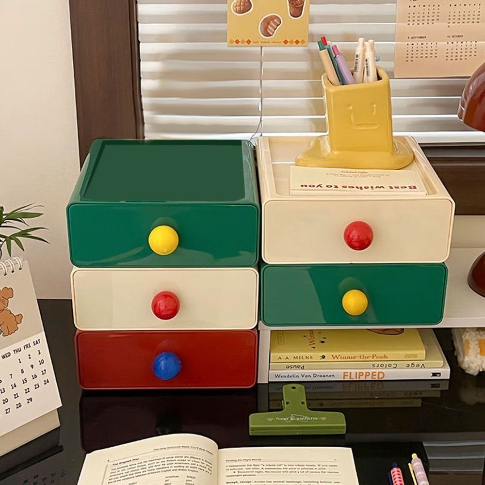 Stackable Desk Organizer Box Large Capacity Stationery Storage Rack  Home Office