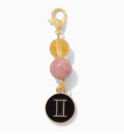Sign Oil Drop Pendant Keychain Stone Beads One Size