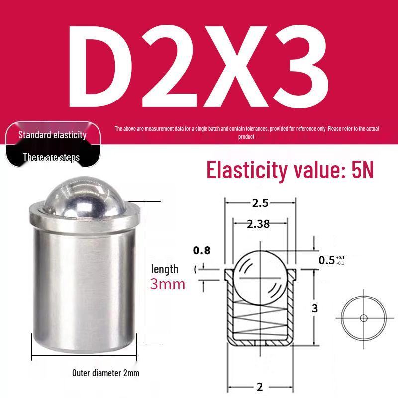 304 Stainless Steel Spring-Loaded Ball Plunger with Limit Screw