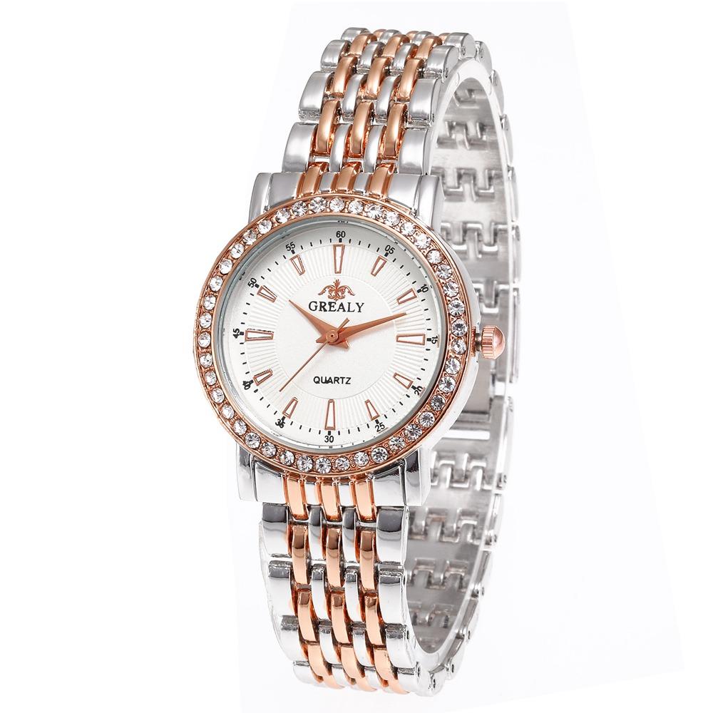 New Casual Watches Women Luxury Fashion Lovers Watch Rhinestone Stainless steel Quartz Watch Men Women Gift Business Wristwatch
