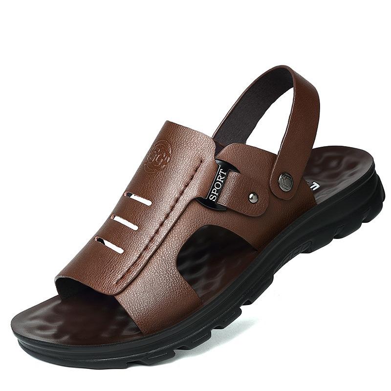 Men Shoes Sandals Cowhide Shoes Leather Antiskid Sandal Men's Shoes Sandalias Hombre Chaussure Homme Sandalias Planas Zapatos