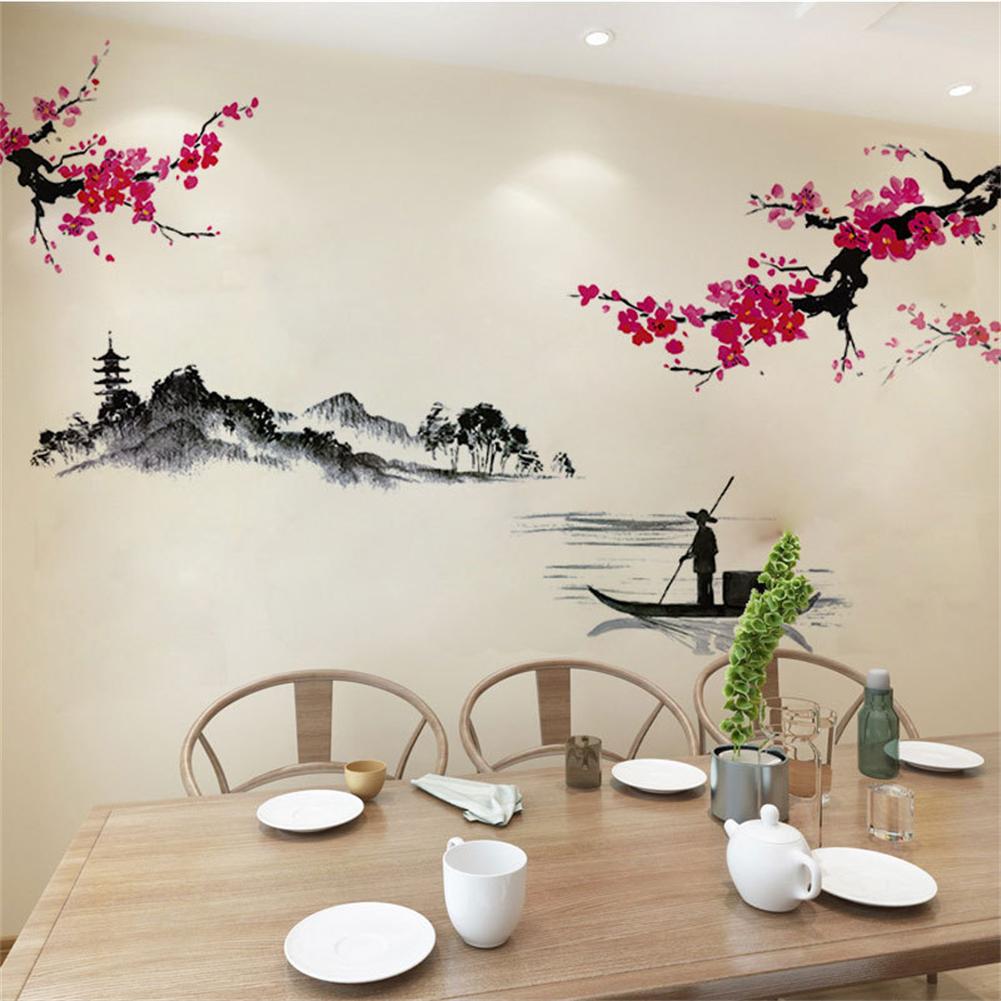 Home Wall Stickers Wedding Decor Plum Flower Removable