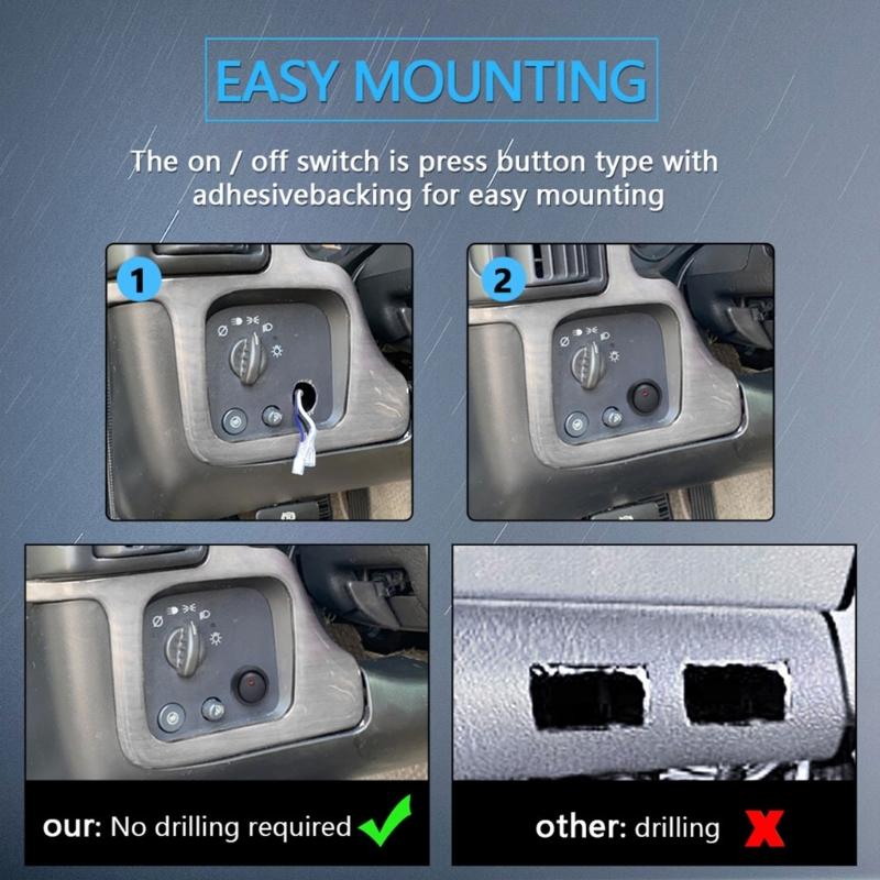 Car Boat Truck Headlight Wiring Harness with 2 Plugs Power up to 300W Worklight High Power Switch Wiring Set Waterproof