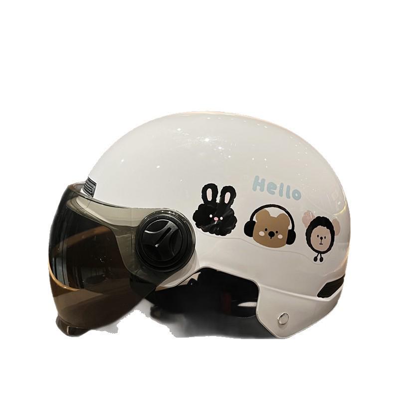 Women's Cute Full-Coverage Electric Vehicle Helmet with Sun Protection