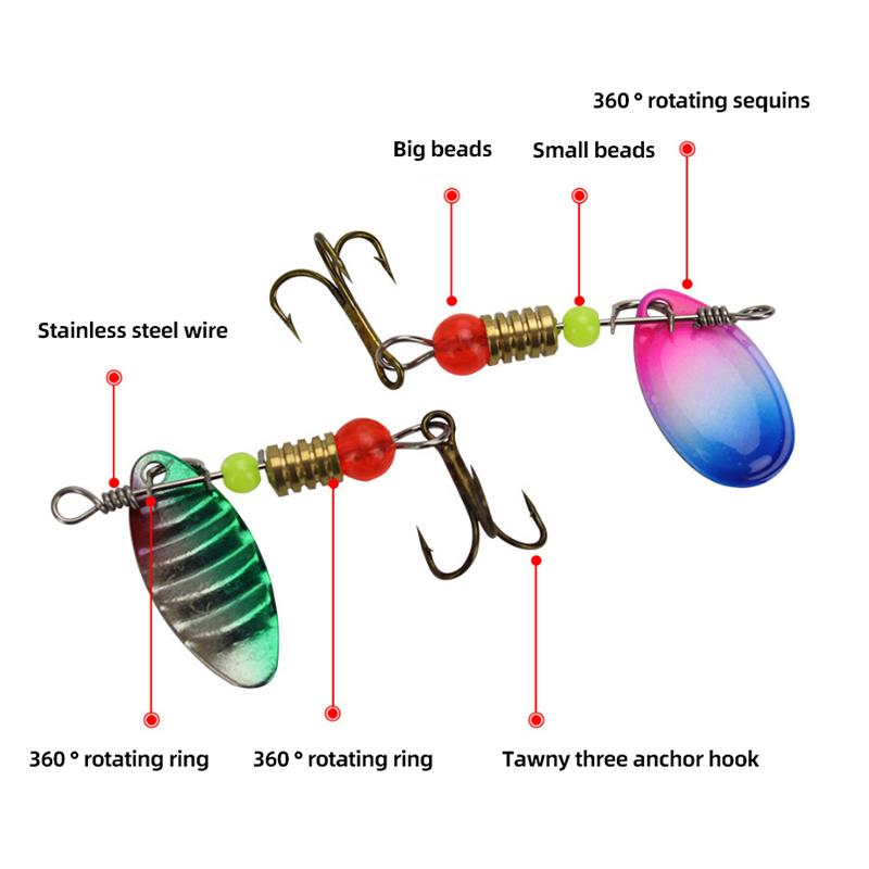 Metall Wassertropfen Löffel Jig Set mit Haken Köder Set Spinner Angelköder Für Barsch Hecht Lachs Süßwasser Salzwasserangeln