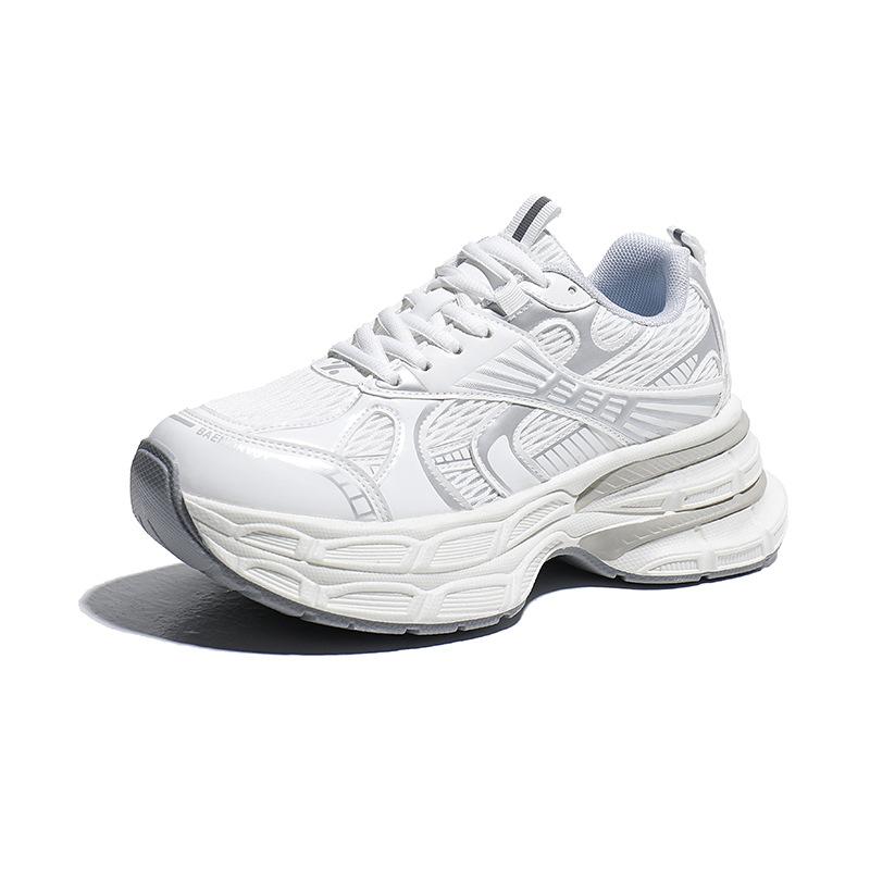 

ins Korean version mesh low-top dad shoes girl 2025 autumn new breathable student sports heightened leisure A230 35 серебряный