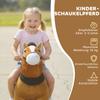 Ride On Horse, Plush Walking Horse Toy with Wheels and Saddle for Ages 3-5 Years Old, Brown
