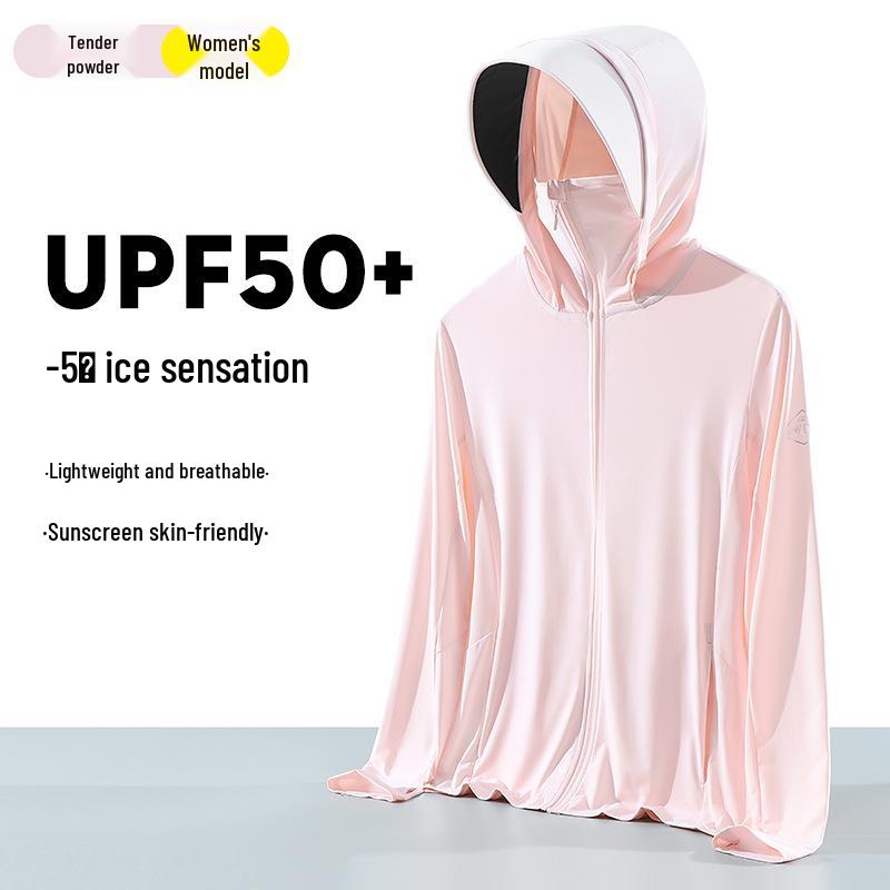 UPF50+ Women's Black Glue Brim Ice Silk Sun Protection Jacket - Breathable Anti-UV Summer Windbreaker.