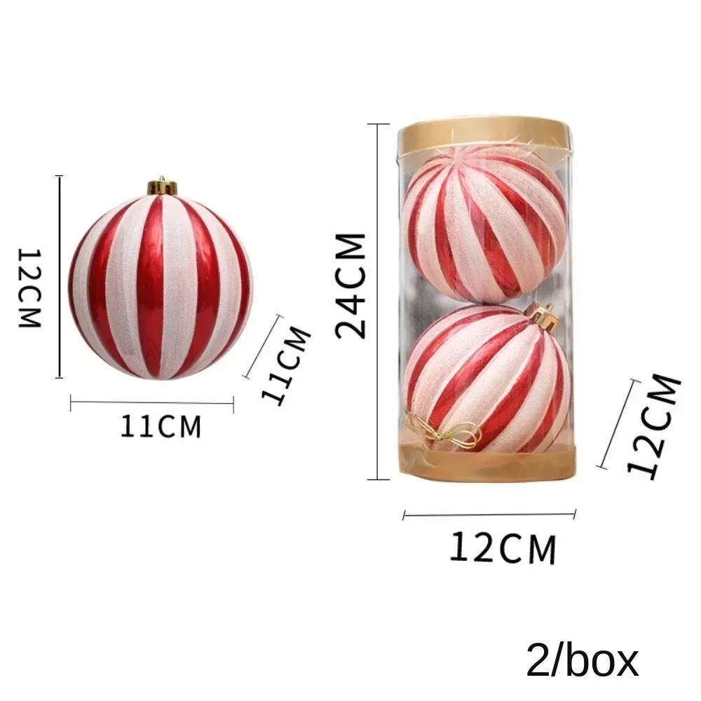 3/2/1Pcs Pumpkin Balls Christmas Tree Ornament Plastic DIY Crafts Painted Christmas Gifts Boxes Pendant Hanging Ornament