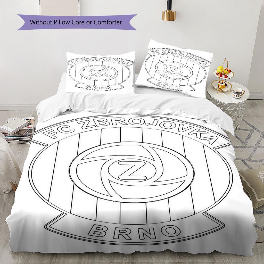 FC Zbrojovka Brno Bedding Quilt Set Quilt Cover Pillowcase Home Decoration Birthday Gift (1 * Duvet Cover + 2 * Pillowcase, Without Core)