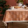 Fringed Table Cover Stains Resistant Polyester Linen Texture Tablecloth Decors For Kitchen Dining Room Decorations