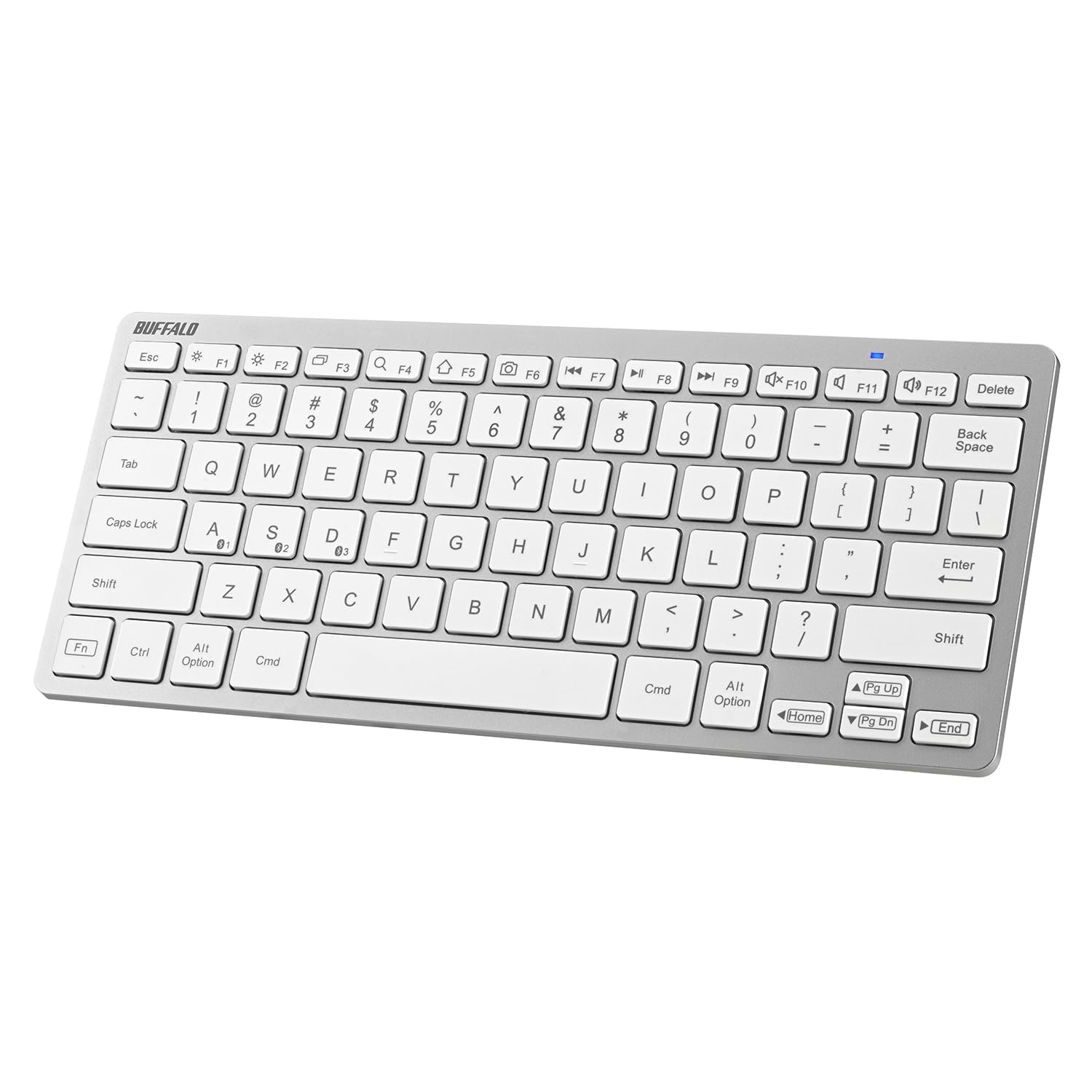 

Buffalo Compatible Compact Keyboard Compatible Remote Telework Home US Layout Silver BSKBB335SV Bluetooth5.0 PC/Windows/Mac/iPhone16