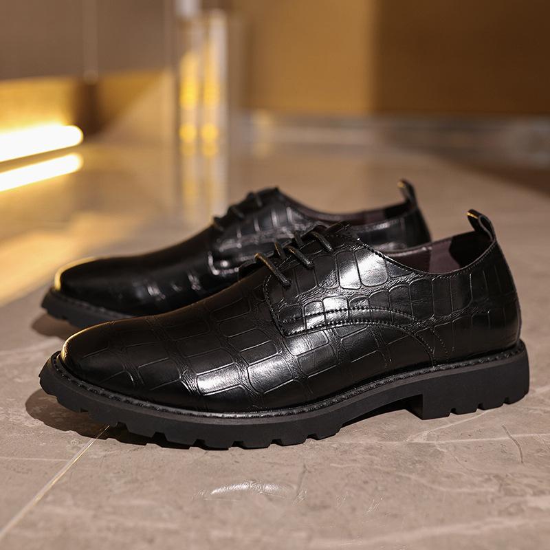 Men's shoes custom leather shoes men's business men's shoes high-end formal leather shoes men's three-joint black wedding shoes