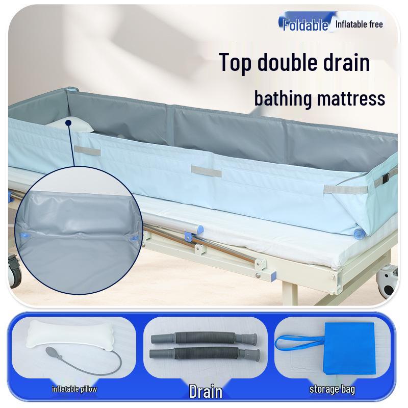 Folding Manual Crank Movable Bath Bed for Paralyzed Elderly in Nursing Homes