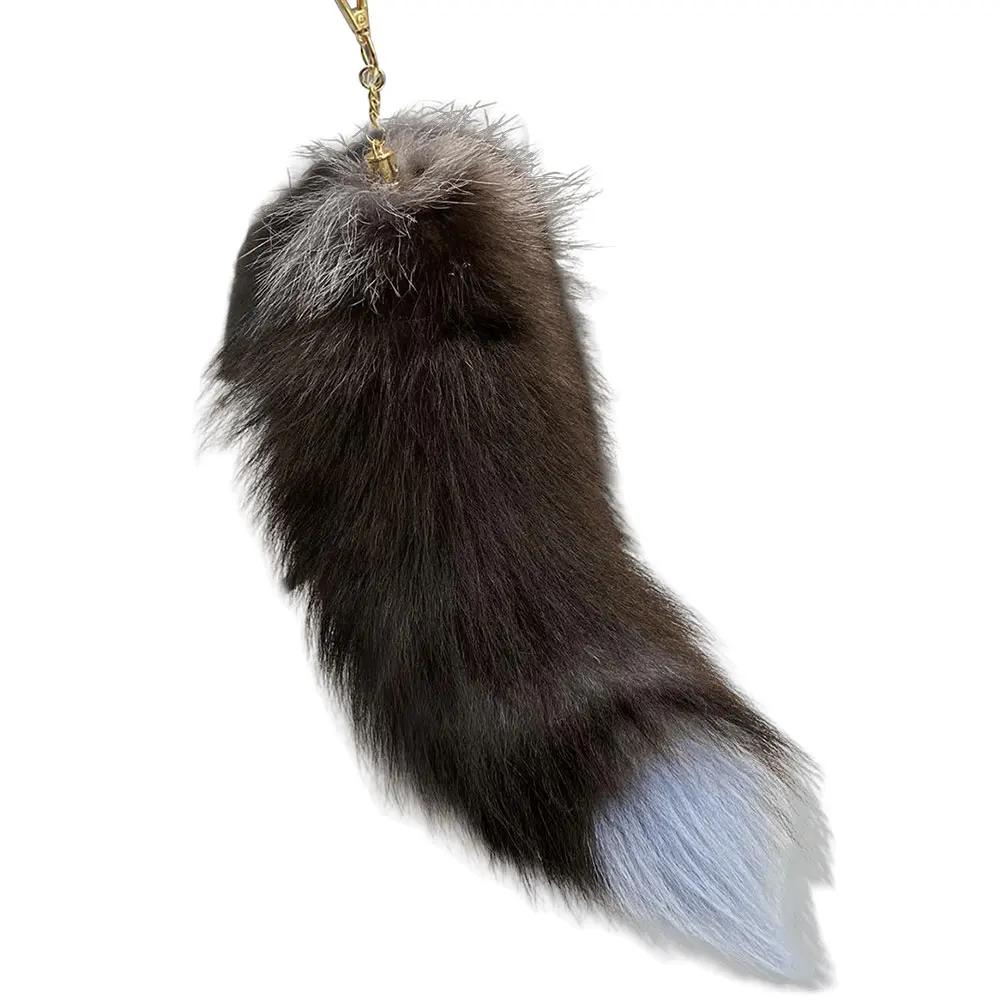 

Huge Fluffy Faux Fur Fox Tail Keychain Cute Animal Tail Keychain Bags Charm Keys Holder Keyring Cosplay Tail Gift For Women Girl