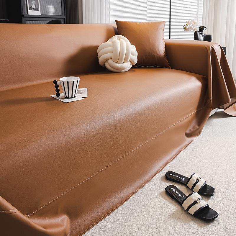 New Leather Sofa Seat Cushion Modern Light Luxury Four-season Universal Leather Sofa Cushion Non-slip and Dirt Cover