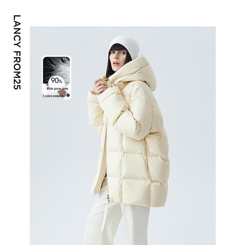 

Langzi Women s Celebrity Style Hooded Goose Down Puffer Jacket