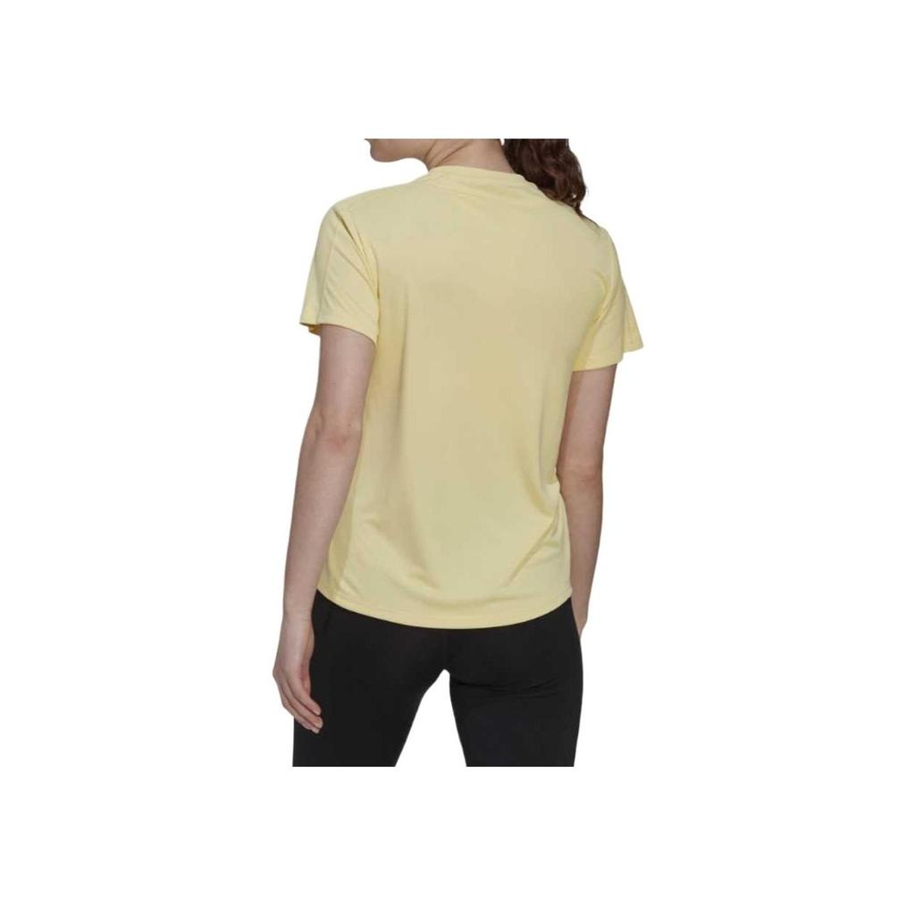 Adidas Run It Tee Round Neck Quick-Dry Comfortable Solid Color Short Sleeve Regular T-Shirt Women Tops Yellow HL1457