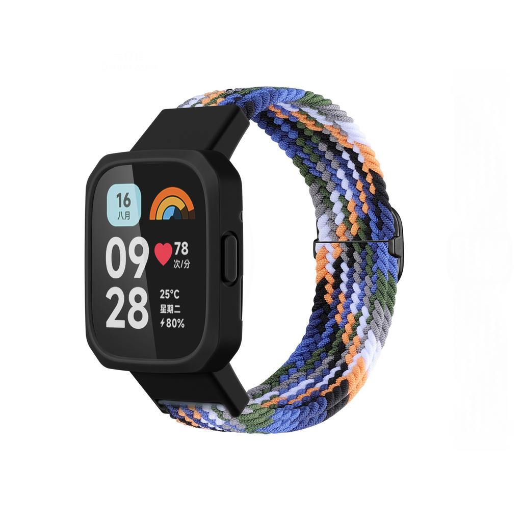 Nylonový pásek na hodinky pro Xiaomi Mi Watch lite 1 2 3 Náramek s pleteným elastickým tkaným řemínkem pro hodinky Xiaomi Redmi Watch 3 2 1