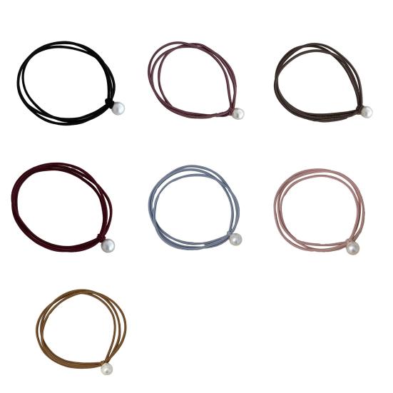 10PCS Hair Rope with Pearl Decoration High Elastic Strong Toughness Rubber Bands No Slip Versatile Headband for Commuting