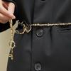Exaggerated Irregular Beaded Chain With Alloy Key Lock Necklace For Women Jewelry Fashion Show Model Waist Accessory