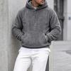 Codzienna Casualowa Streetwear Męska Pluszowa Bluza z Kapturem, Polarowy Pulower Teddy z Kieszenią Kangurką, Luźny Top z Kieszenią, Miękki Ciepły Zimowy Sweter