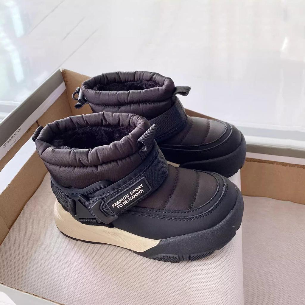 Kinder-Schneestiefel im koreanischen Stil: Winter-Sneaker mit weichen Sohlen, Plus Samt, dicke Baumwolle für Kleinkinder