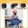 Spacious Vintage Leopard Print Children's Backpack With Cool Denim Flap Design