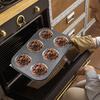 6 Cup Square Cupcake Baking Pan Easy To Clean Cupcake Mold Muffin Baking Pan Carbon Steel Baking Pan Non-Stick Baking Pan