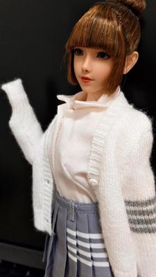 Figurine à l'échelle Hobby Jouet Compatible avec le corps TBLeague Pour les types de corps normaux et petits Style académique Belle lycéenne Manches longues blanc gris